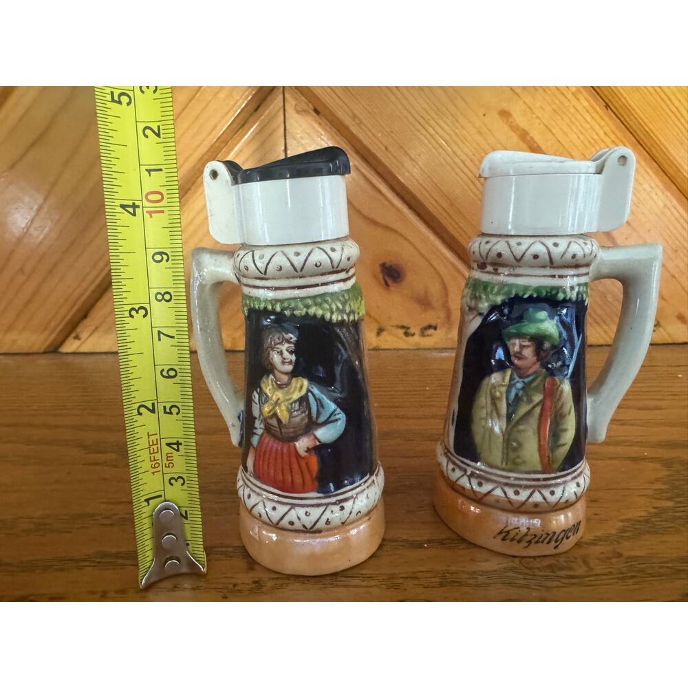 Vintage Kitzingen Germany Beer Stein Salt Pepper Shakers Figural Couple - Picture 5 of 9
